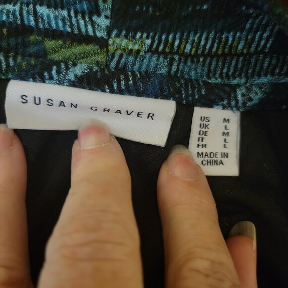 Susan Graver Regular Printed Novelty Knit Duster Cardigan ONLY - M A366174 - Picture 6 of 8